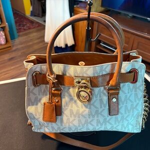 Michael Kors Tan and Cream Satchel